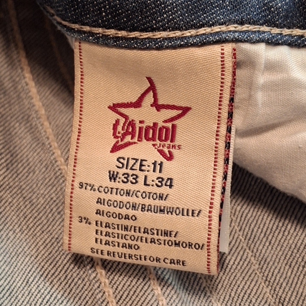 LA Idol USA Embellished Denim Stretch Blue Bootleg Jeans    Size 11 (W33 L34) - Picture 15 of 16